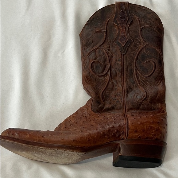 Cavender’s Ostrich Print Round Toe Cowboy Boots - Picture 10 of 16